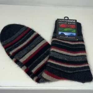Native World Men’s Sz L (9-11.5) Possum Merino Socks - New